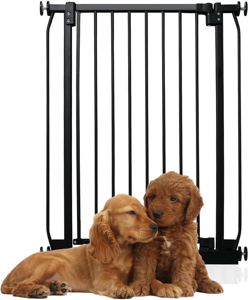 Bettacare Extra Tall Elite Dog Gate, 71cm - 80cm, Matt Black, Extra Tall 100cm in Height, Pressure Fit Pet Gate for Dog and Puppy, Pet and Dog Barrier, Easy Installation