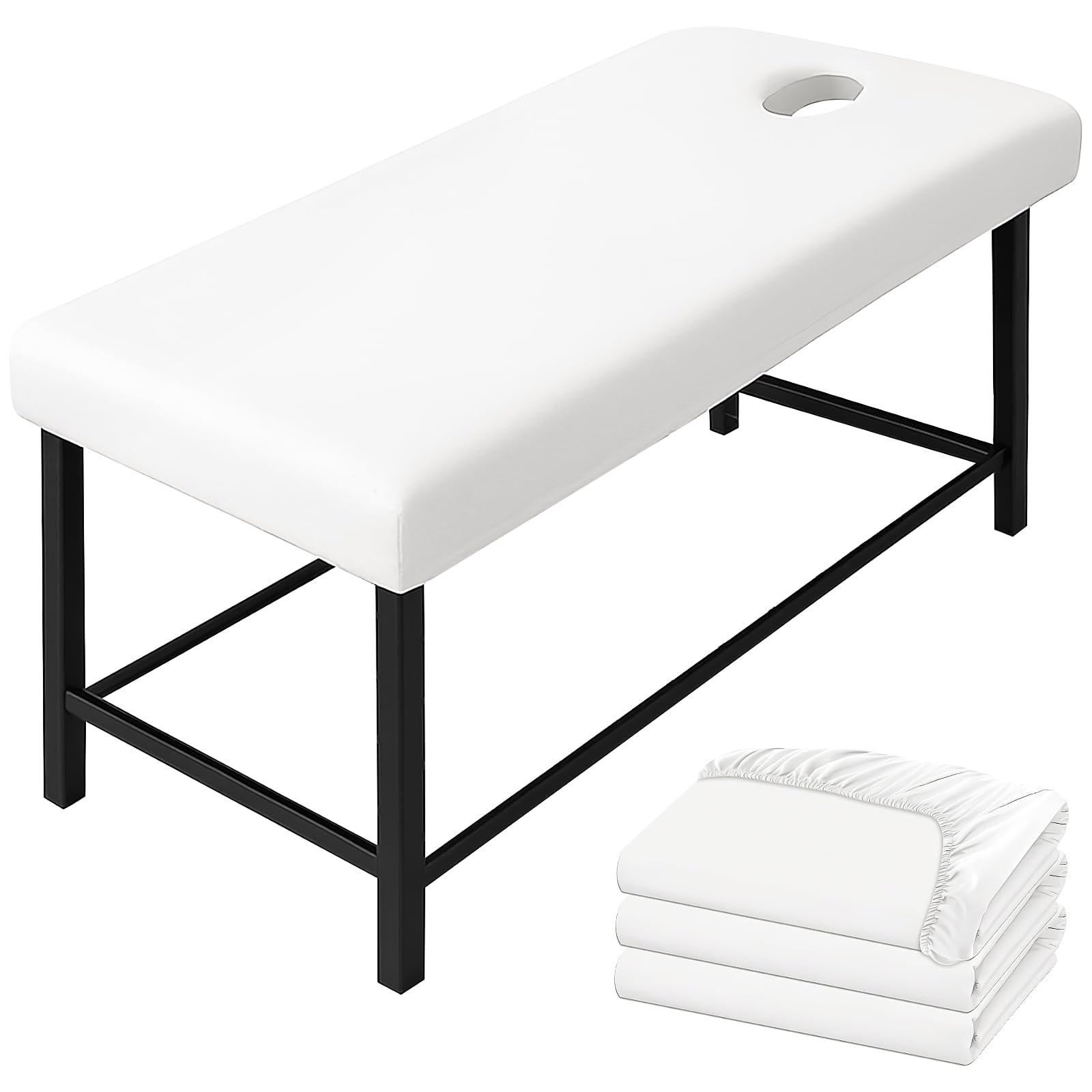 Drap pour table de massage lavable et réutilisable en microfibre blanche absorbante - 8