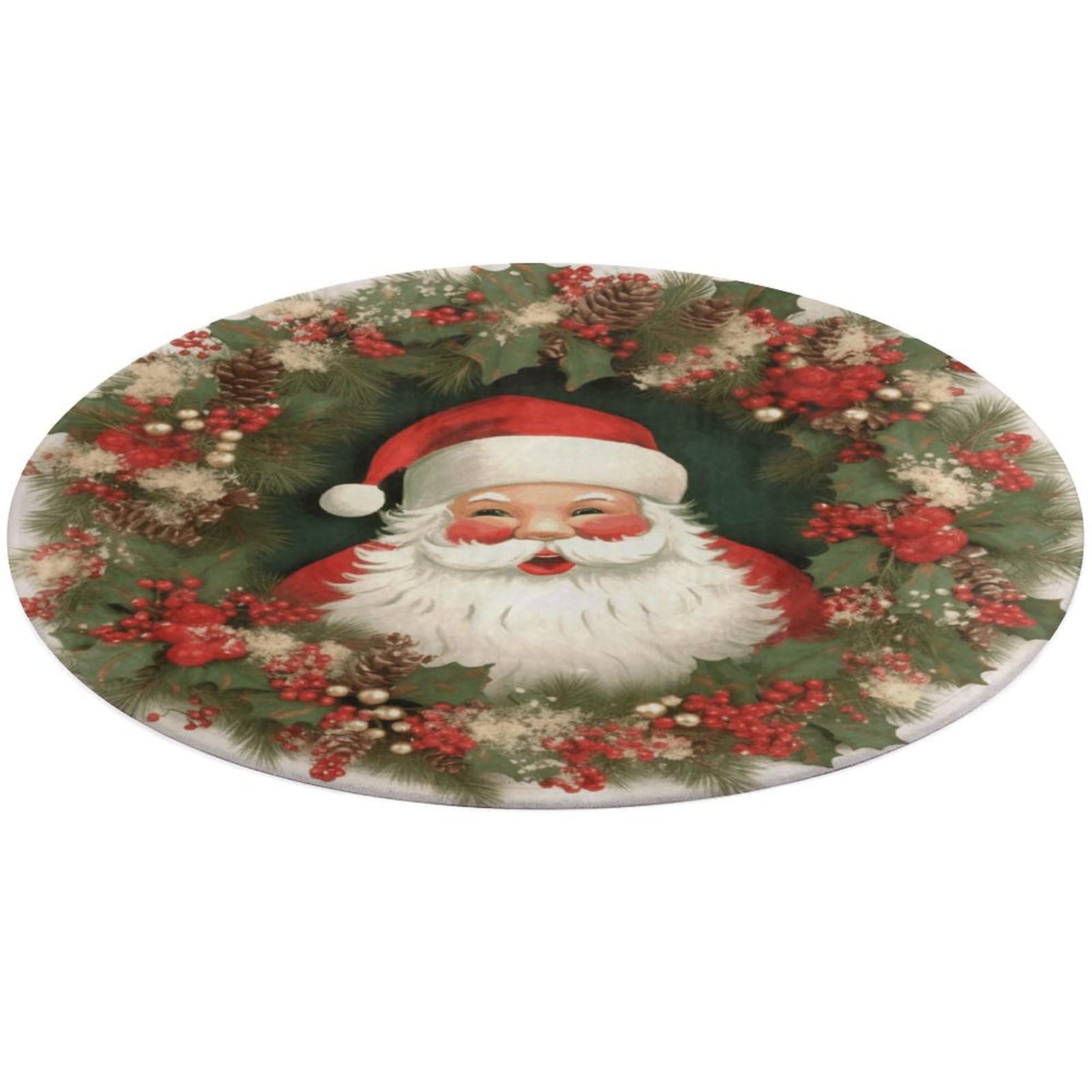 Alfombra de Navidad pequeña con Papá Noel para cocina y salón mullida