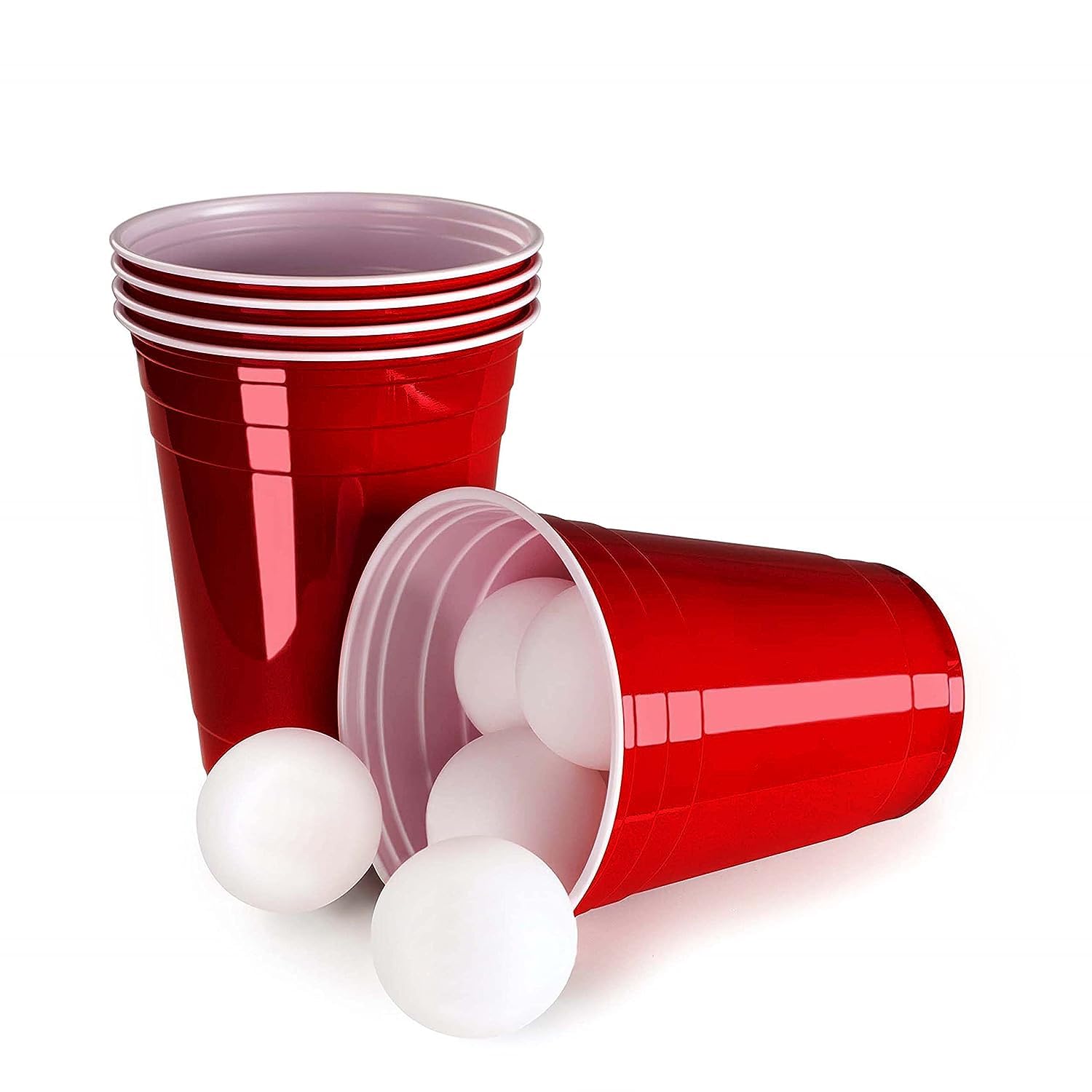 Wanna Party Pack of 20 Game Pong Glasses Red Color/Pong Cups with a Ball.Fun Games perfect for Bachelors/Bachelorette Party/Cocktail Party 1