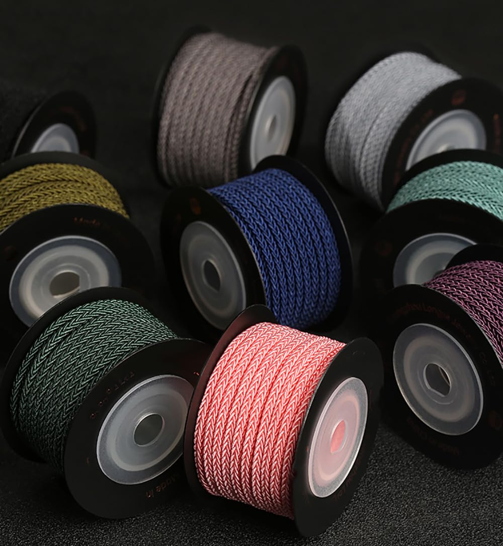 Hilo para enfilar, Satin Nylon Trim Cord, Braided Cord Thread,Rattail, Macrame Thread String for Chinese Knotting, Kumihimo, Beading, Macrame, Jewelry Making, Sewing(Light Pink)