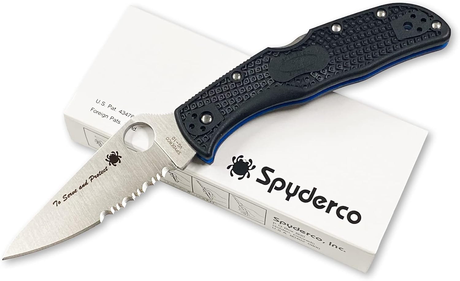 Spyderco Endela Thin Line Folding Pocket Knife with 3" VG-10 Steel Blade and FRN Handle - EDC Knife for Men and Women, Perfect for Hunting, Tactical, Camping, Survival - CombinationEdge - C243FPSBKBL