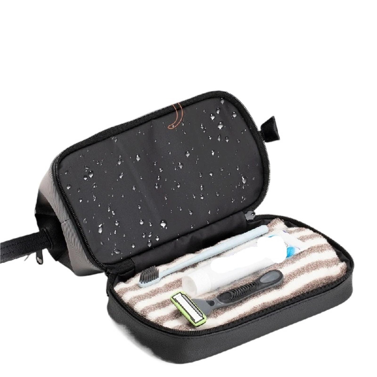 Trousse Uomo Borsa da toilette portatile impermeabile Separazione asciutto/bagnato bagno viaggio uomo d'affari(Khaki)