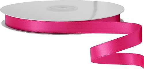 Miniatura 2 de LIUYAXI Cinta de satén rosa intenso, doble cara de 12 pulgada x continua de 25 yardas, perfecta para envolver regalos, lazos, ramos, bodas,