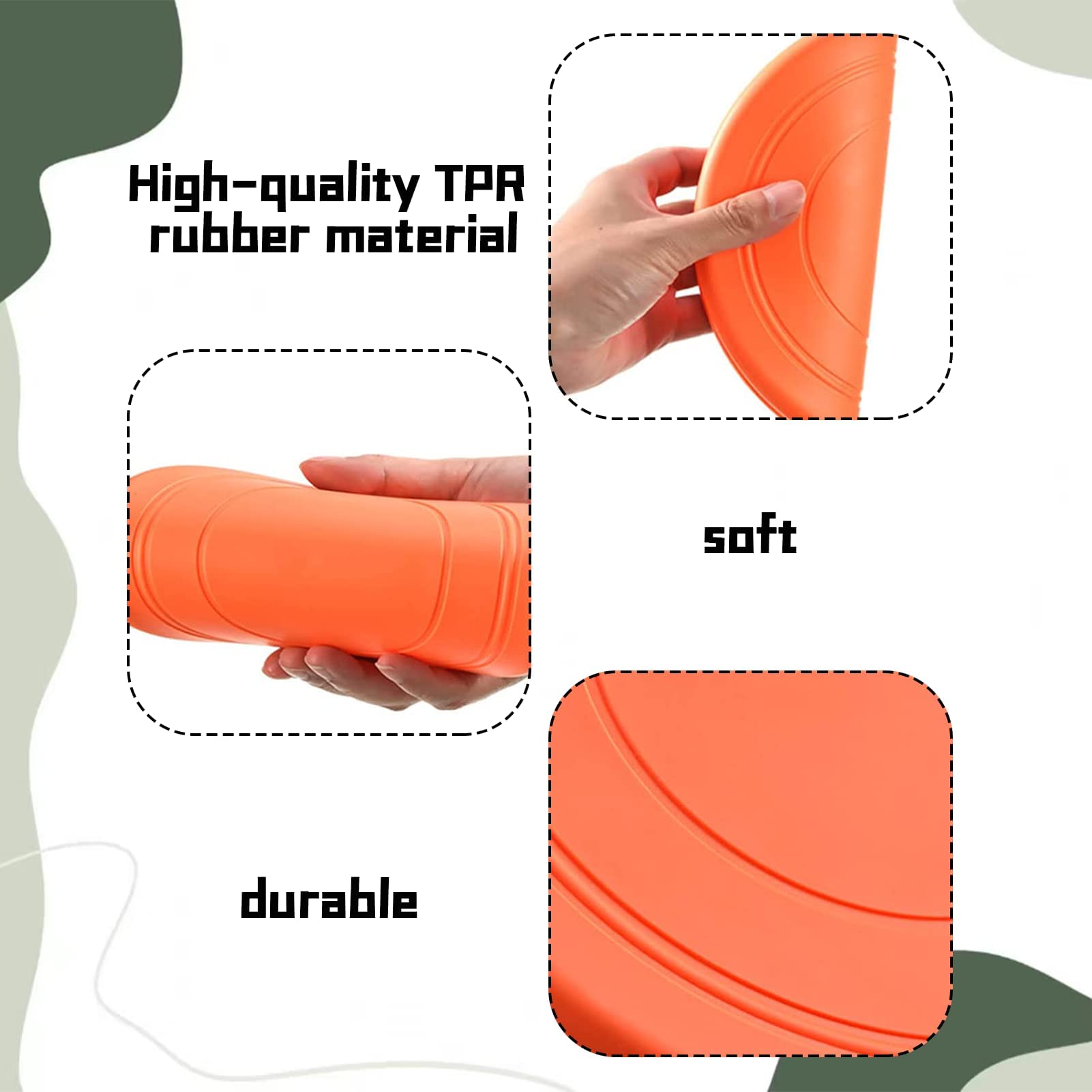 Bansusu Dog Frisbee Toy Set, 2-Pack Non-Toxic Rubber Flying Discs, Durable & Floatable - Image 3