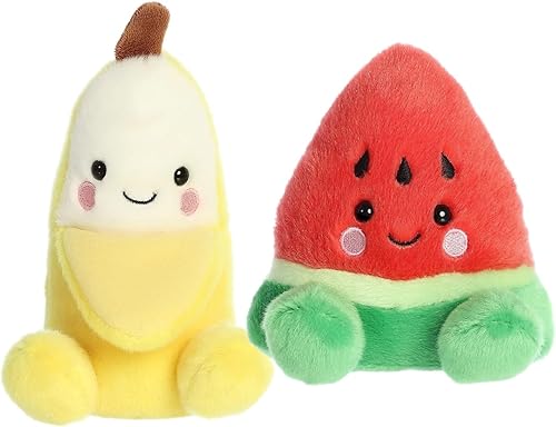 Aurora Adorable Palm Pals Juego de dos Sandy Watermelon & Gwen Banana Diversión de tamaño de bolsillo
