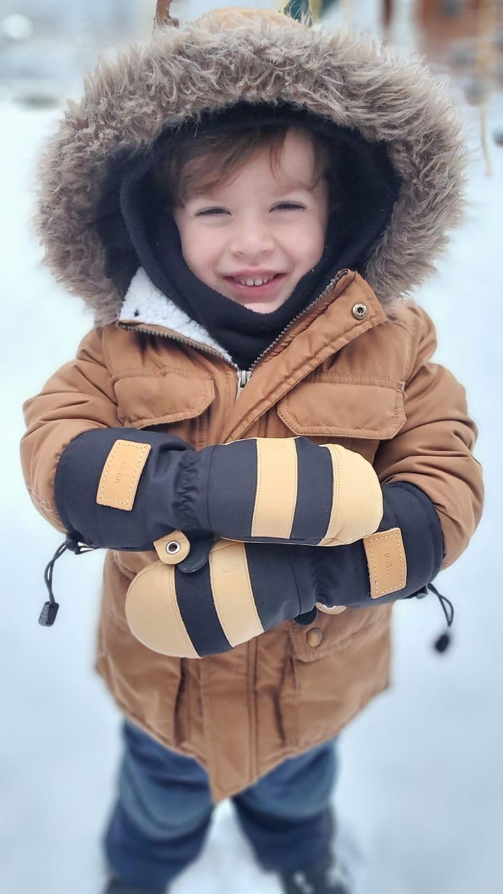 CHOPPER MILL Manoplas de montaña para niños, para esquí, snowboard, trineo, aisladas con puño extra largo para mantener las manos calientes en invierno
