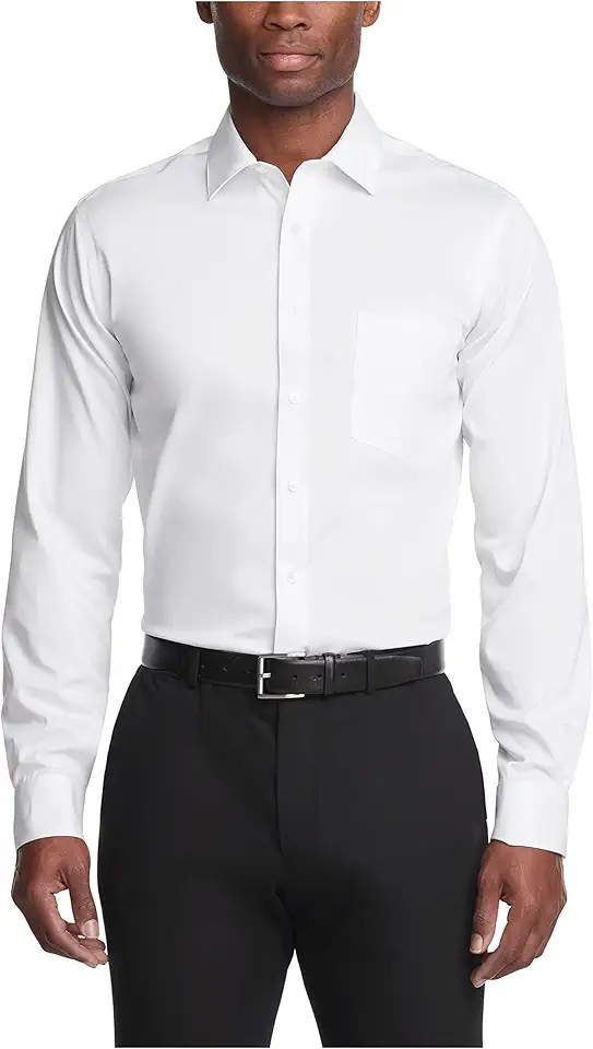 Van Heusen Men's Dress Shirt Regular Fit Ultra Wrinkle Free Flex Collar Stretch Solid