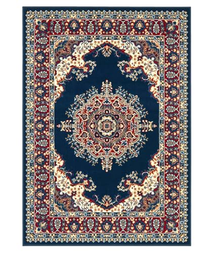 Tappeto economico persiano orientale stile classico, tappeti salotto camera 4480 blu cm.140x200