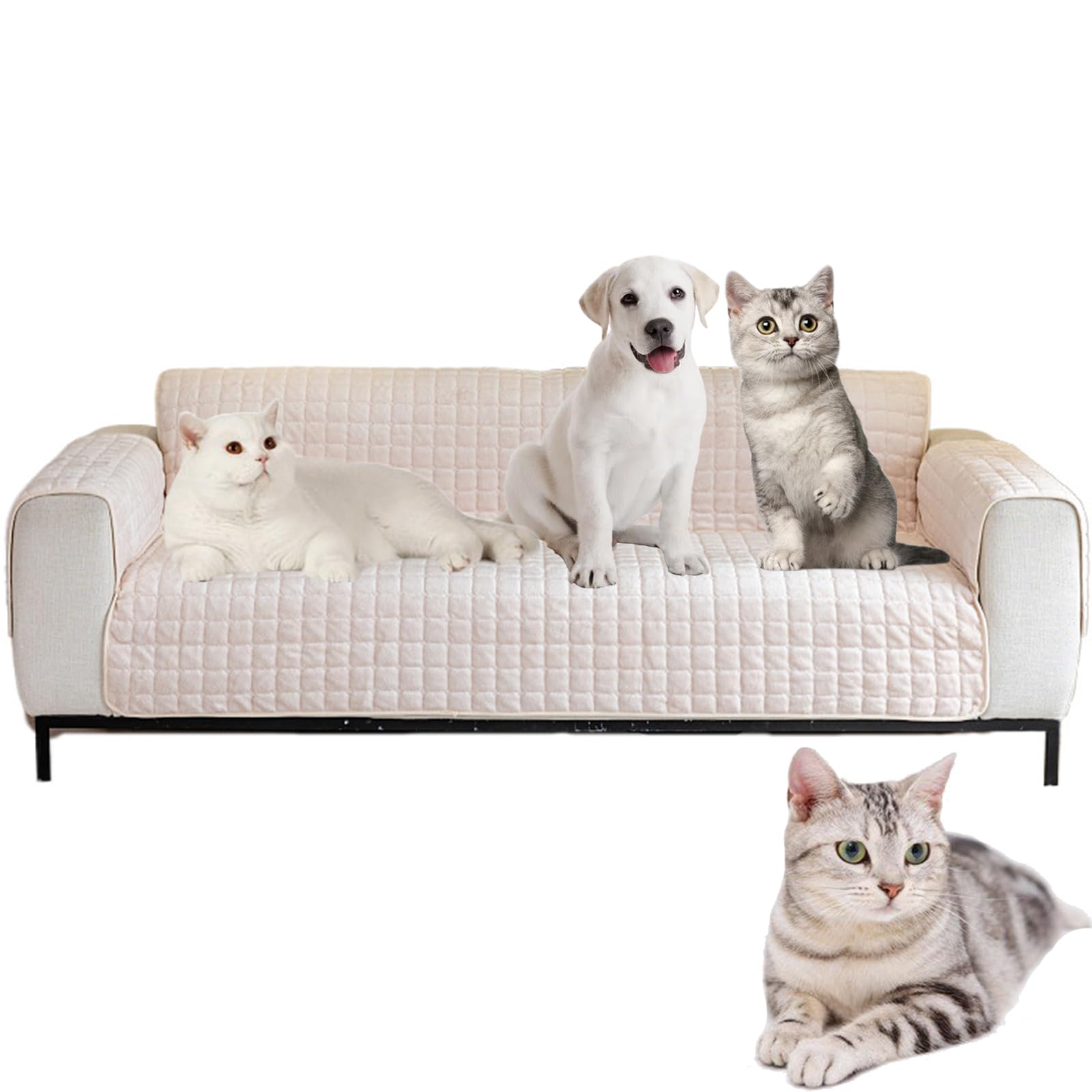 Recliner Chair Cover, Armchair Covers for Arms, Sofa Armrest Cover, Recliner Sofa Covers, Chair Covers for Armchairs, Chair Arm Covers Protectors (Beige, 3seater(116 * 190cm/45 * 74in))