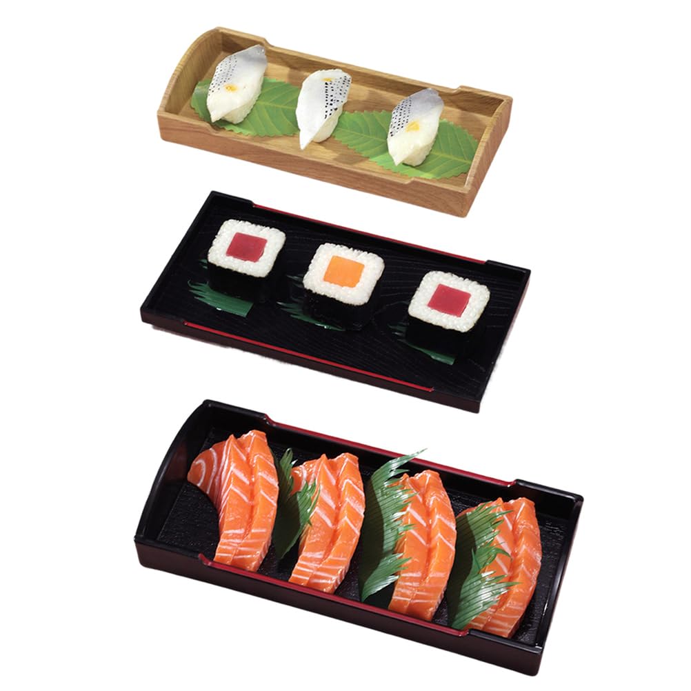 Bandeja organizadora de Platos de Sushi japonés | expositor de sashimi, soporte para botella de salsa, compartimento para palillos de dientes, base de ABS que ahorra espacio