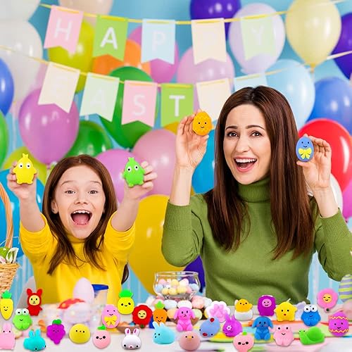 Miniatura 5 de 36 juguetes esponjosos Mochi de Pascua, juguetes para ansiedad de Pascua, huevos de conejo, juguetes para aliviar el estrés para niños, rellenos de