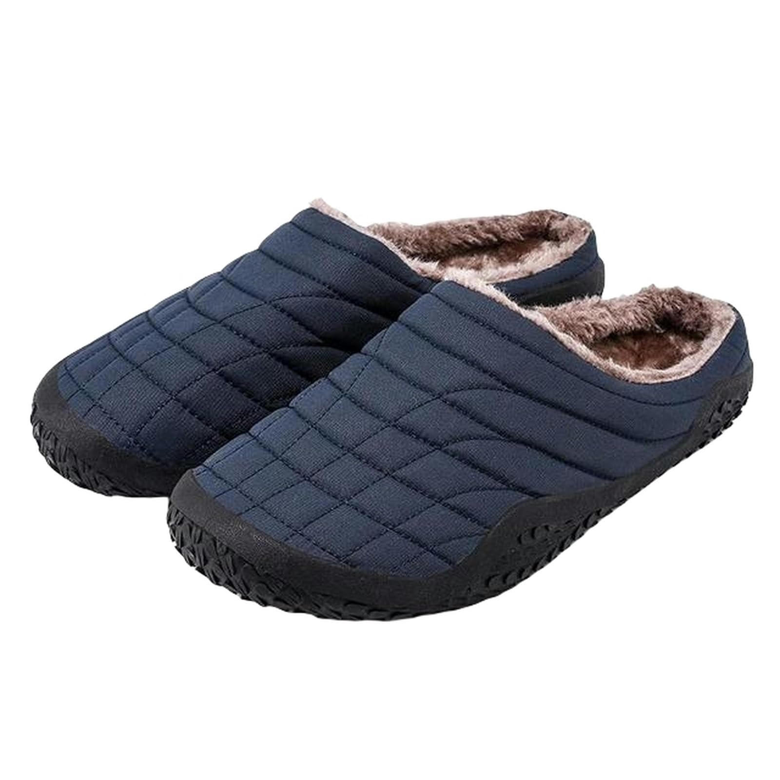ZONTO Ciabatte Pantofole Da Uomo Calde Invernali Scarpe In Cotone Per Interni Pantofole Da Uomo Antiscivolo Per La Casa Pantofole Lunghe Da Camera Unisex-Blu-41