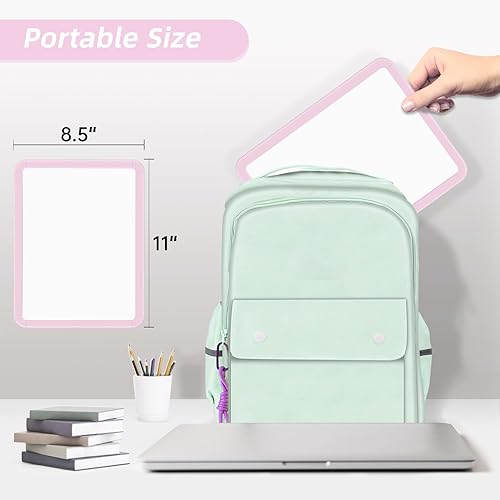 Vista 36 de VUSIGN Pizarra blanca pequeña de borrado en seco, pizarra blanca de 8.5 x 11 pulgadas para niños, estudiantes, nevera, casillero, mini pizarra