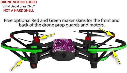 Miniatura 3 de Skin Decal Wrap 2 Pack para DJI Ryze Tello Drone HEX Mesh Camo 01 Dron Rosa No Incluido