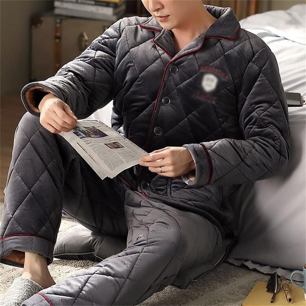 Cotton Suit Pajamas Men's Winter Quilted Home Service Casual Thick