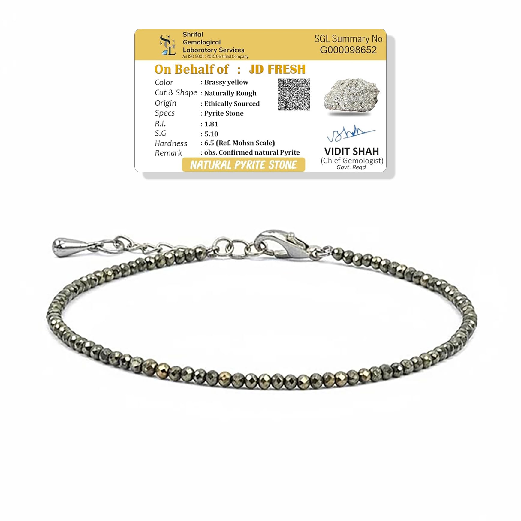 Natural Pyrite Stone Anklet for Women/Raw Pyrite Bracelet/Silver Anklet/Black Metal Anklets/Natural Stone Jewellery for Wealth, Luck & Protection/Best Gift Item-image-34