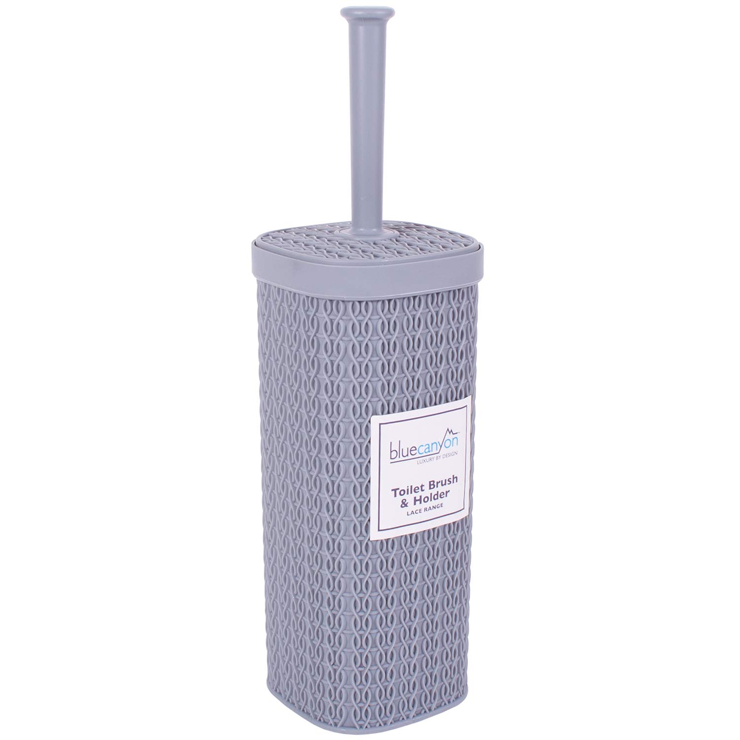 Blue Canyon Lace Design Plastic Toilet Brush, Grey