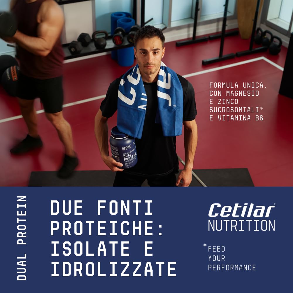Dual Protein, Integratore con due fonti proteiche del siero del latte (isolate e idrolizzate), Minerali Sucrosomiali®, 800 gr, Crescita e Mantenimento massa Muscolare, Gusto cacao, Cetilar Nutrition