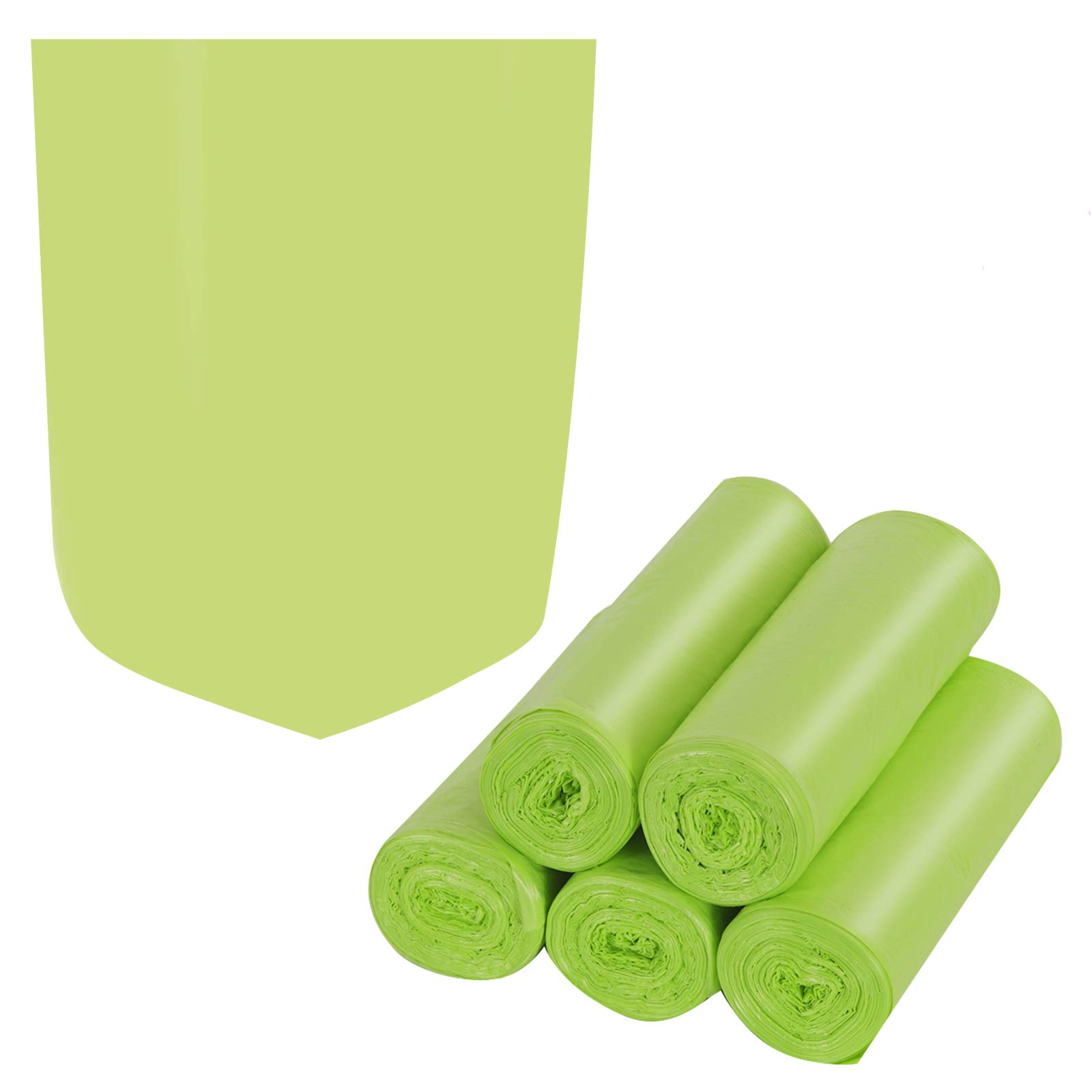 Inwaysin 4-6 Gallon Trash Recycling & Degradable Small Garbage Compostable Strong Rubbish Wastebasket Liners Bags for Kitchen Bathroom Office Car(100 Counts,Green)