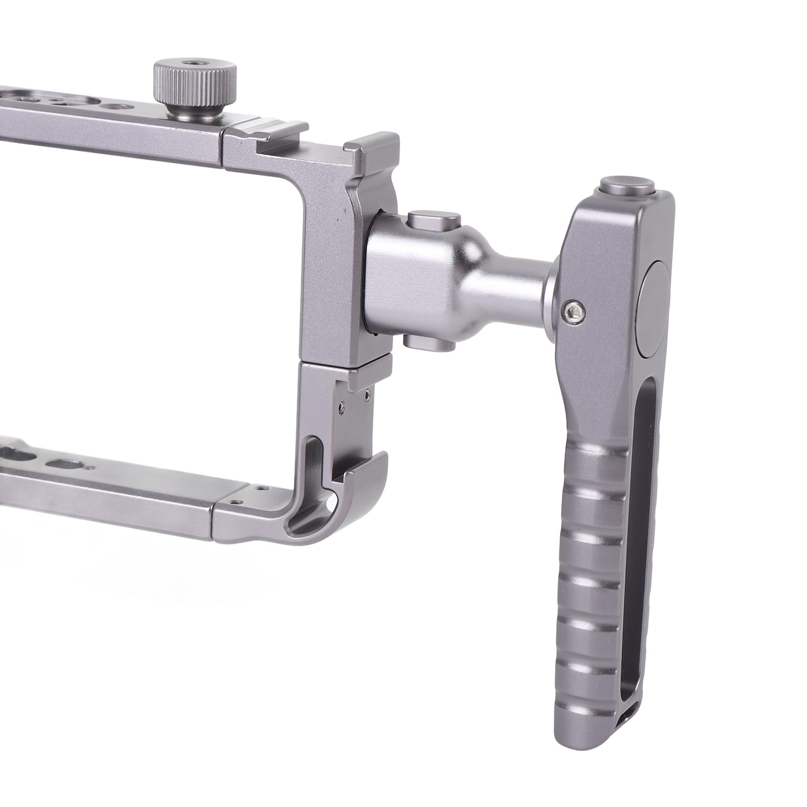 AMONIDA Impianto Video per Smartphone, 2 Maniglie Rimovibili, Slitta Fredda, Foro per Vite da 1/4 Pollice 3/8 Pollice, Stabilizzatore Gabbia Telefono, Ideale per Registrazione Video e Produzione