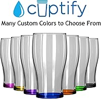 Vista 3 de Vaso de pub personalizado elaborado con nombre de círculo de 20 onzas, copas de cerveza grabadas con fondo azul con texto personalizado, regalo