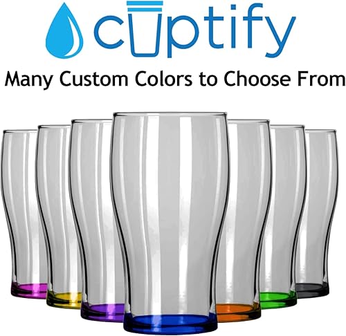 Miniatura 3 de Copas de cerveza grabadas con monograma de cristal de pub personalizado de 20 onzas, con texto personalizado, regalo de cumpleaños para hombres y