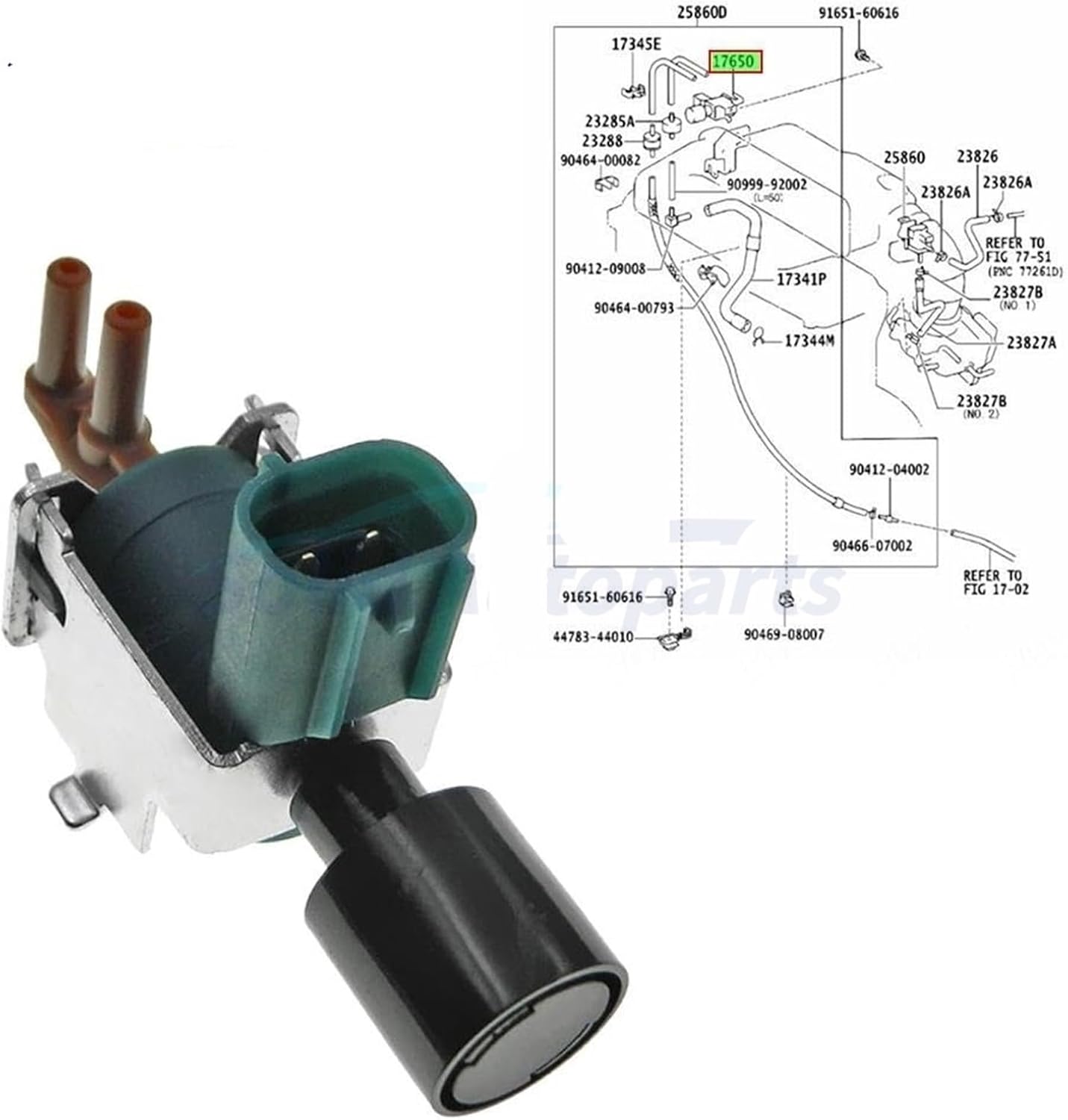 25860-30070 2586030070 Purge Control Vaccum Switching Solenoid Valve 1Pcs