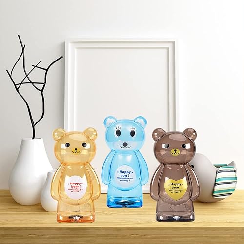 Miniatura 7 de Alcancía de oso de dibujos animados alcancía transparente para adultos y niños banco de monedas para niños banco de ahorro de tarro de dinero caja