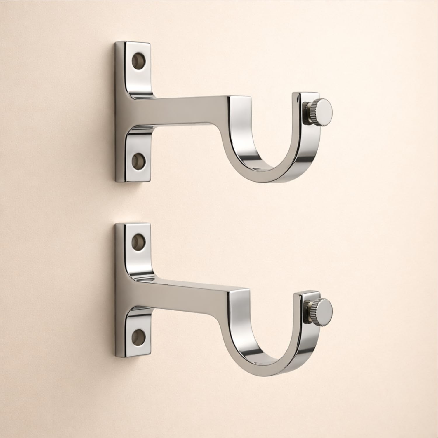 Elite Aluminum Curtain Rod Brackets – Heavy-Duty Wall Mount Clamps for Curtain Rod Support for Door and Window Curtain Rods with Screw and Wall Plug – Pack of 2PCS-image-22