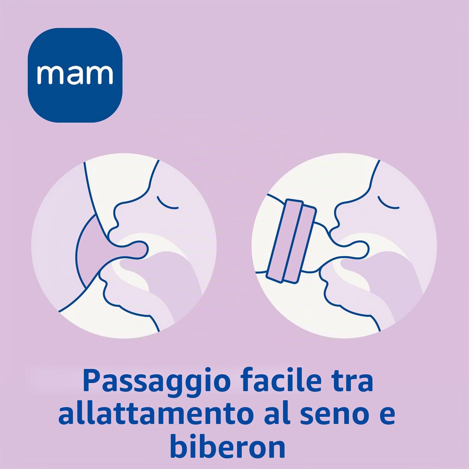 MAM Easy Start™ Anti-Colic - Set biberon, tettarella, ciuccio - la soluzione ideale per i neonati, funzione autosterilizzante, blue-creme