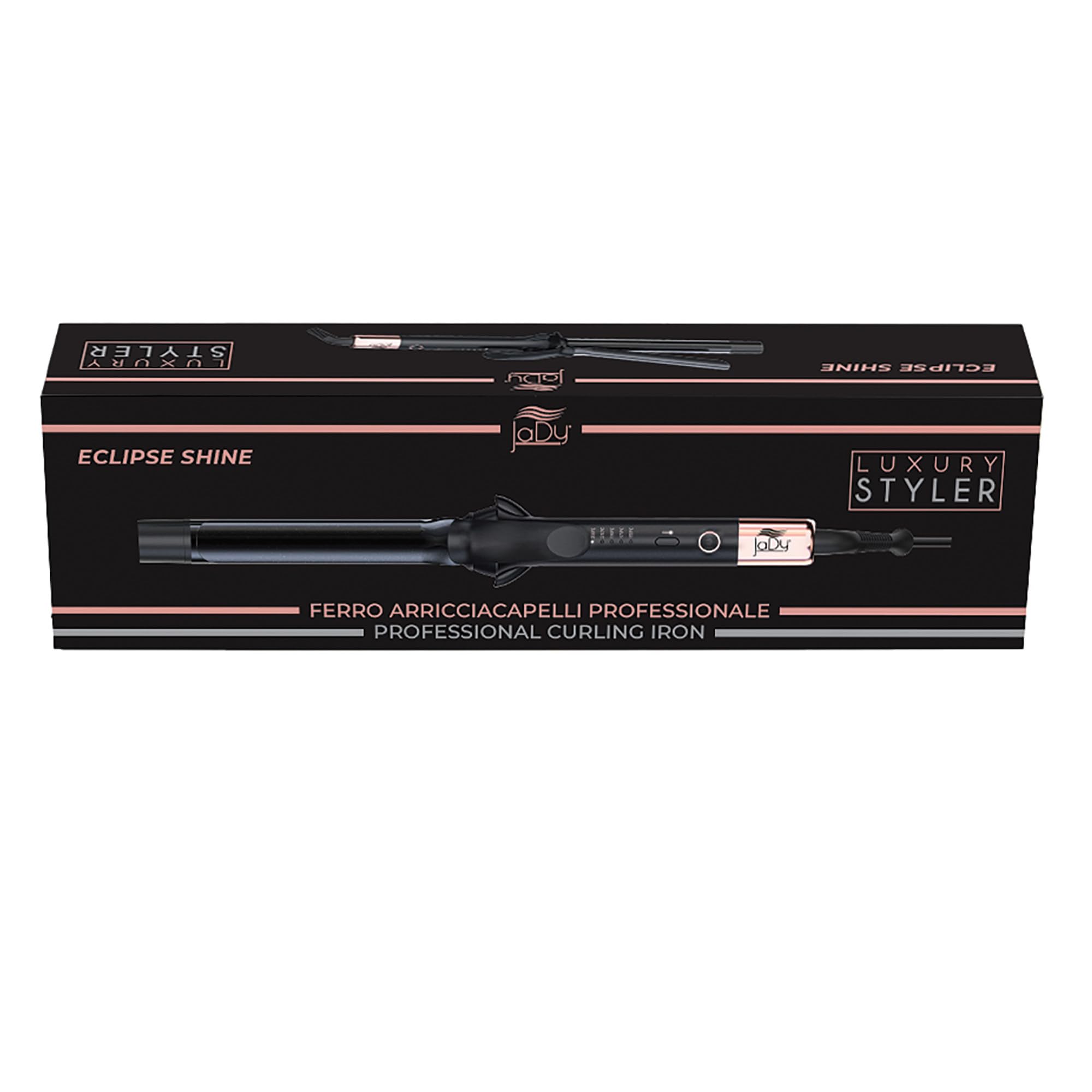 JaDy Luxury Styler Eclipse Shine 28 mm profesjonalna lokówka z powłoką turmalinową/ceramiczną, ujemne jony przeciw puszeniu się, temperatura 120-230°C