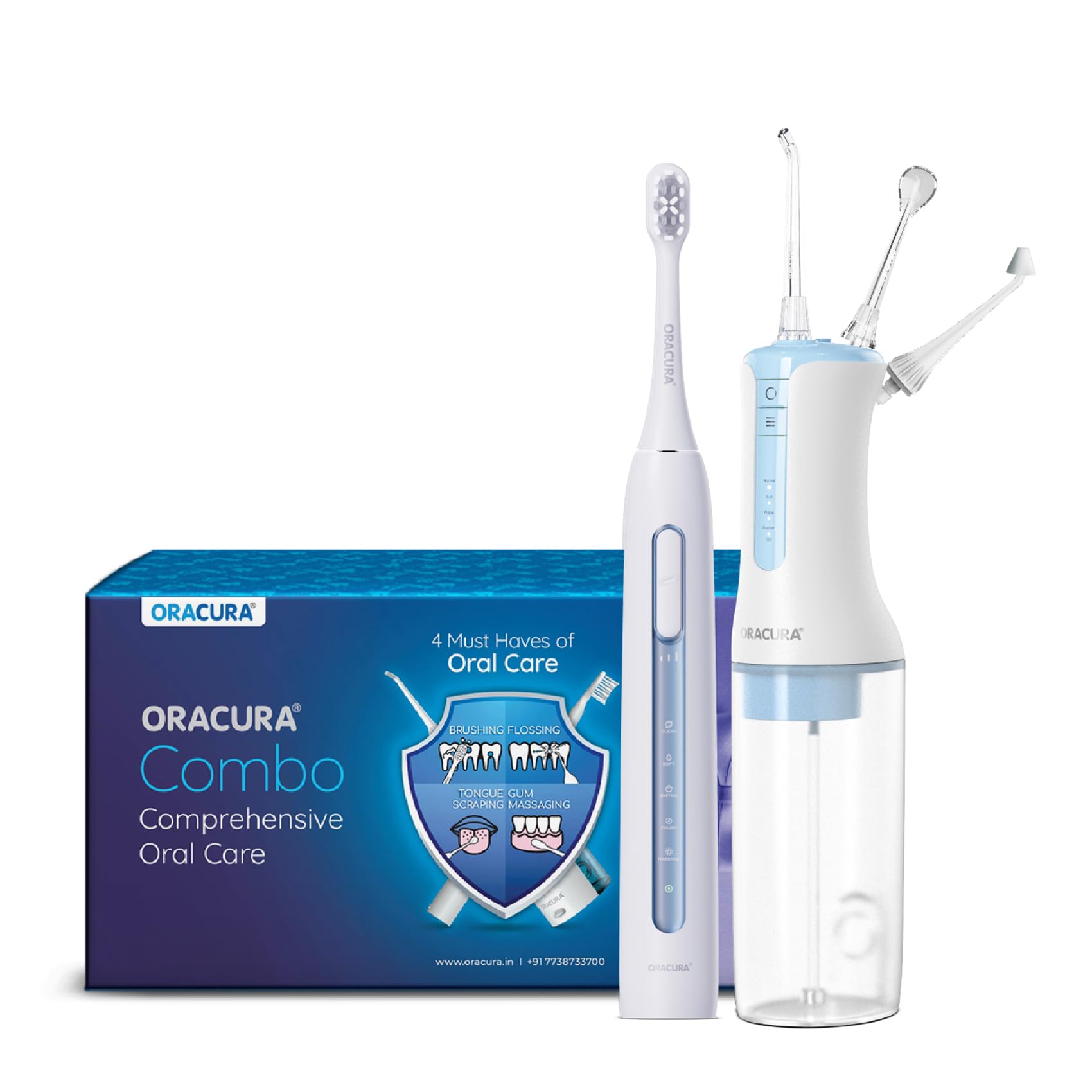 ORACURA® Combo OC300 Daily PRO Smart PRO Water Flosser® Blue & SB300 Sonic Lite Electric Rechargeable Toothbrush Blue (B09NHVGF94) Amazon Price History, Amazon Price Tracker