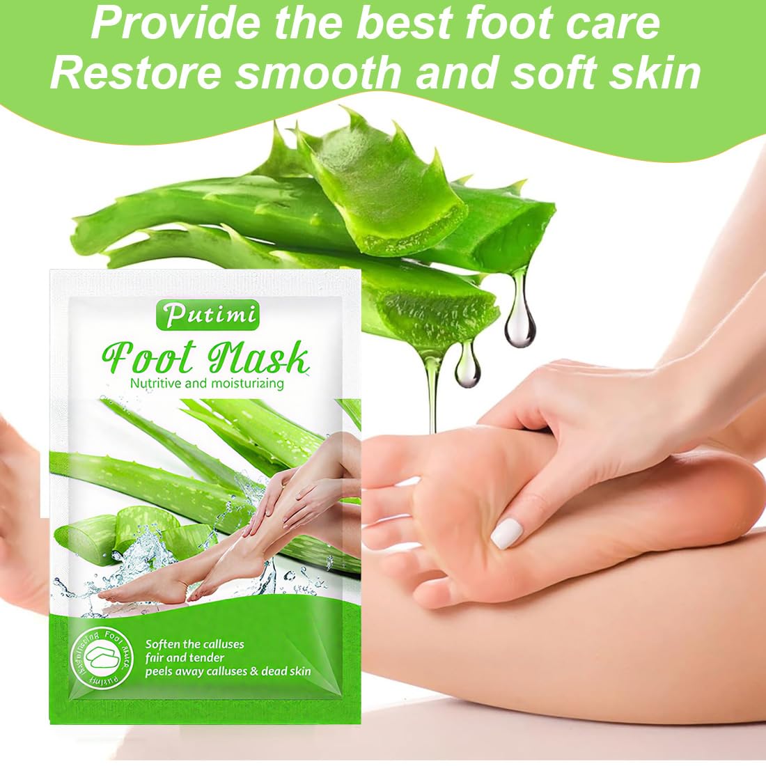 2 Paires Masque Pied, Peeling Pied, Masque Pieds Peeling Exfoliant, Callus Peeling Pieds, Masque Exfoliant Pied Pour Enlever Les Callosités, Aloe Vera