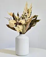 Arranjo De Flores Secas Decorativo Vaso Garrafa Cilíndrica