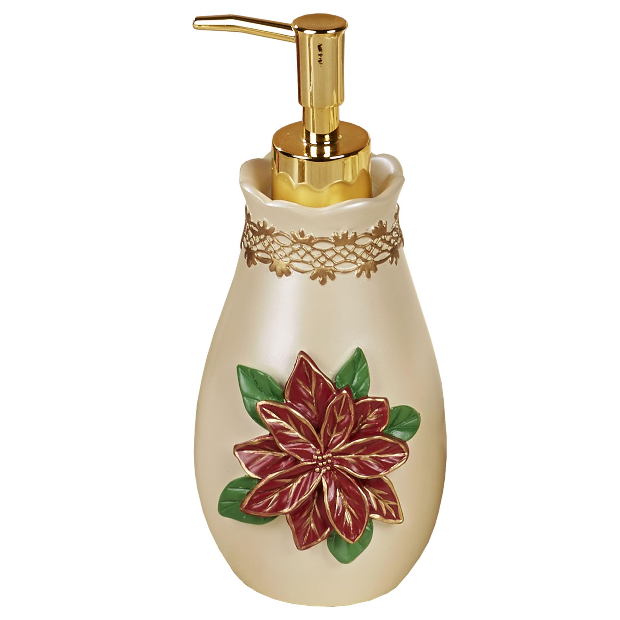 Poinsettia Grace Lotion Soap Dispenser Light Cream Light Cream Lotion Soap