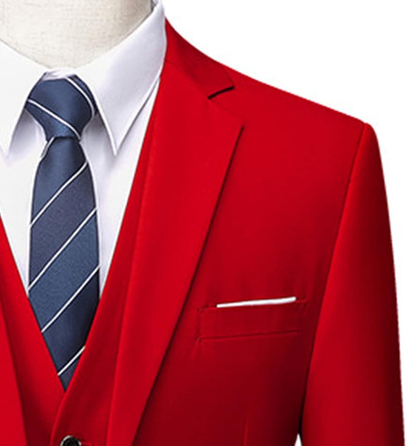 Men's Double Button 3-Piece Suit Slim Fit Groomsmen Tuxedos Set Two Button Blazer Jacket Pants Sets