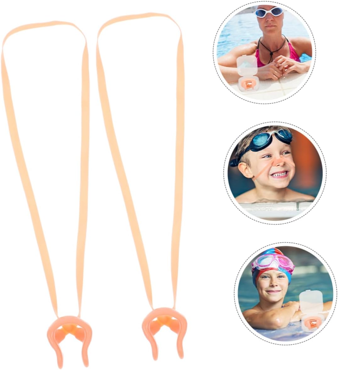 Toddmomy 8pcs Emulsion Swimming Nose Clip Secure Strap Water Protection Goggles for Boys and Girls and Adults