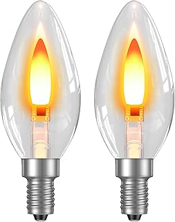 Hompavo Christmas Decorations, LED Flame Light Bulbs, Flickering Lights with Realistic Flame Effect for E12 Candelabra Base, Perfect for Chandeliers, Wall Sconces, Home Indoor Outdoor - 2 Pack