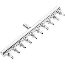 Aquarium Air Valve 10 Ways Stainless Steel Aquarium Air Pump Flow Lever Splitter Control Manifold Switch Tap Oxygen Tube Distributor 8 to 4Mm 1pc for Pumps Fish Room Air Systems