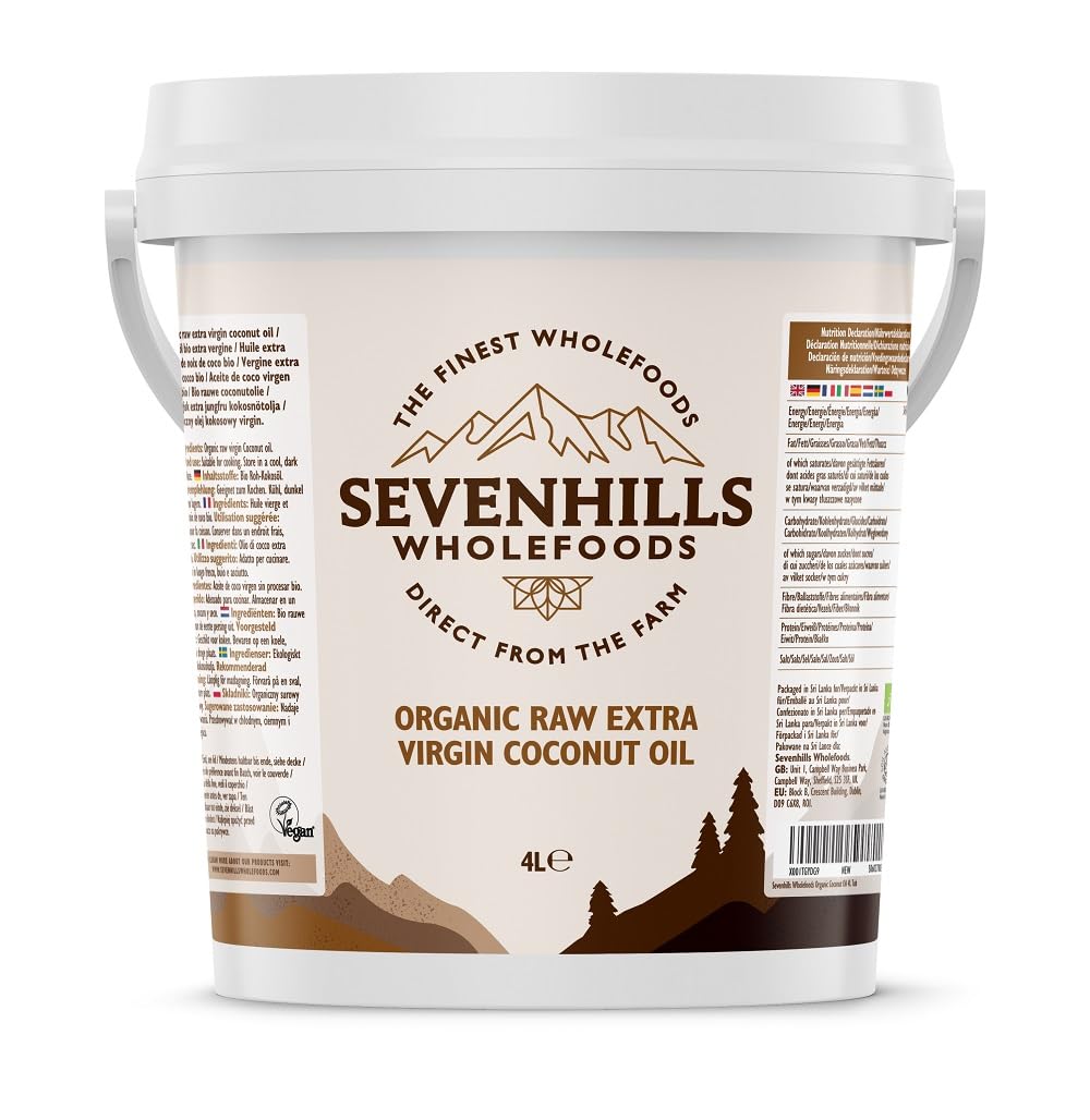 Sevenhills Wholefoods Aceite De Coco Virgen Extra Orgánico, Crudo, Prensado En Frío, Contenedor De Plástico 1L, para usos culinarios, de salud y belleza — view 11