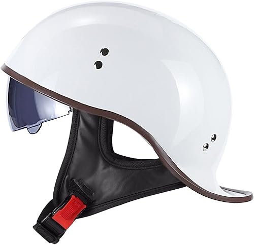 Miniatura 1 de FVCNGP Casco retro para motocicleta, aprobado por DOT, para adultos, hombres y mujeres, estilo alemán vintage, casco de media cara, casco para