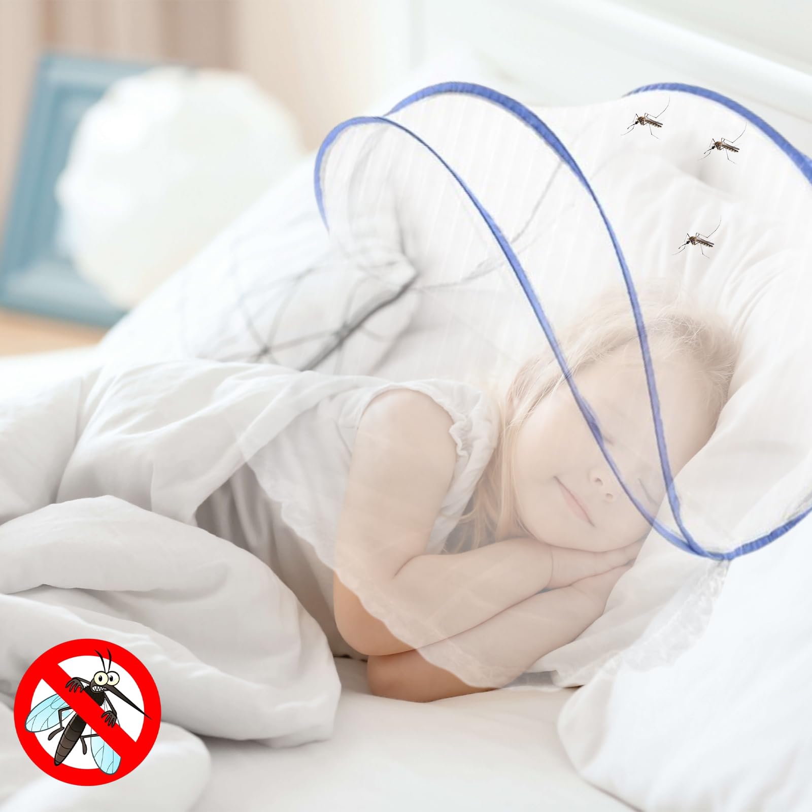 Mini Moustiquaire Pliable Pour La Tête WUERKIYA - Protection Anti-Insectes Ultralégère Pour Voyage Et Camping