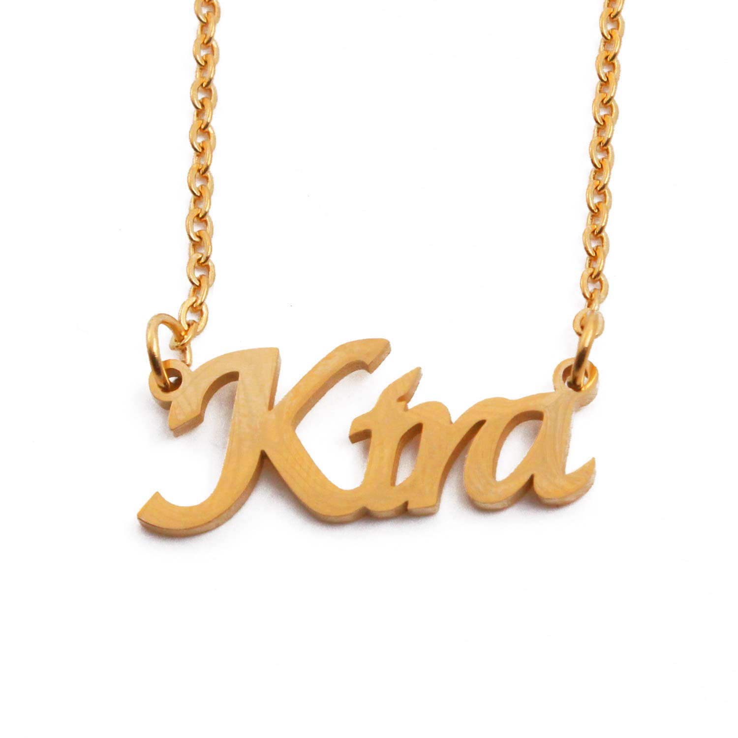 Kira Name Necklace 18ct Gold Plated Personalized Dainty Necklace - Jewelry Gift Women, Girlfriend, Mother, Sister, Friend, Gift Bag & Box
