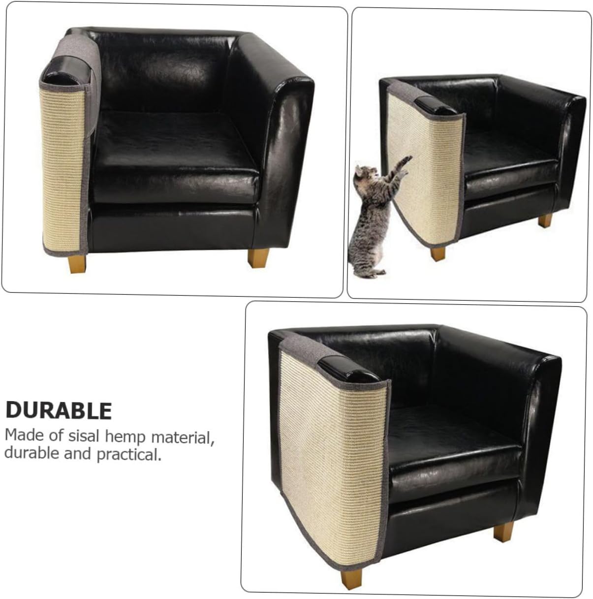 1Pc Sisal Cat Mat Grinding Claws Cushion for Cats Sofa Protective Pad Design for Indoor Use Prevents Furniture Damage Deep Grey Color