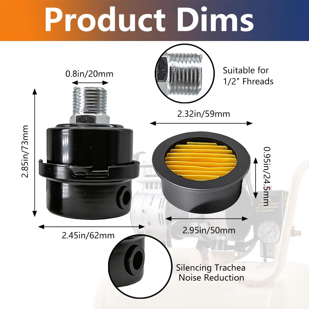 Air Compressor Silencer Filter - Reduce Noise & Protect -2