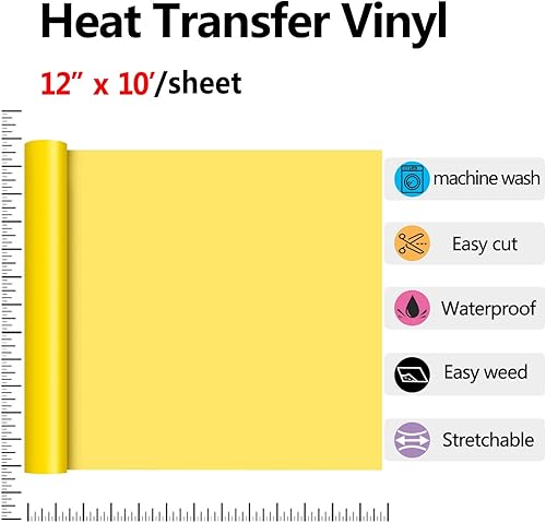 Miniatura 8 de RENLITONG - Vinilo dorado HTV para planchar de 12 pulgadas por 10 pies, vinilo de transferencia de calor para rollos de vinilo HTV para todas las