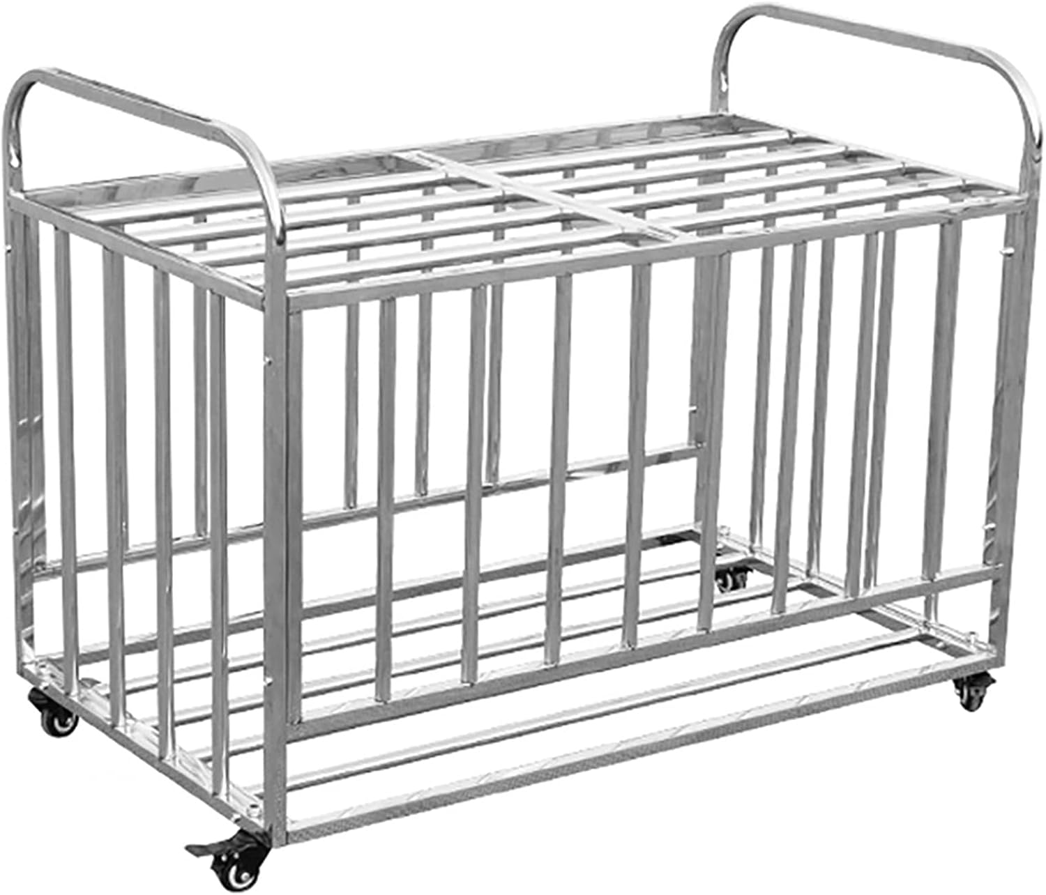 Ball Storage Rack for Basketball/Football, School Ball Storage Basket Cart with Locking Wheels & Cover, Garage Sports Equipment Organizer, Holds 40 Balls,