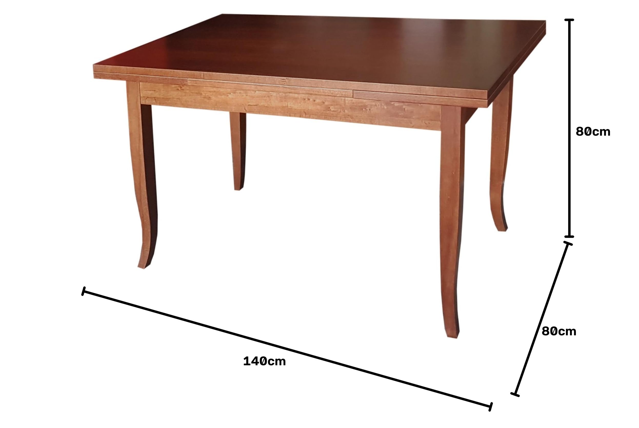 Castagnetti 1928 Verona Tavolo Allungabile, Legno, Tinto Noce, 140X80X80 cm