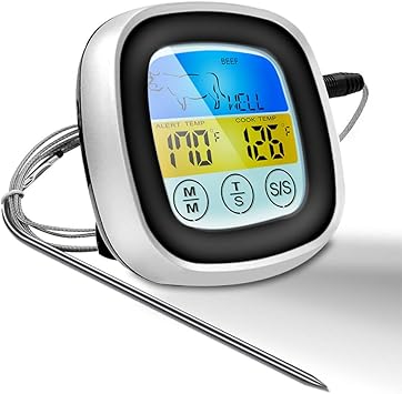 Review Touchscreen Digital Meat Thermometer, 40in Probe Wire Instant Read Food Themometer for Cooking with Color LCD Display, Oven Safe Grill BBQ Smoker for Baking Bread Steak Chicken Review Touchscreen Digital Meat Thermometer, 40in Probe Wire Instant Read Food Themometer for Cooking with Color LCD Display, Oven Safe Grill BBQ Smoker for Baking Bread Steak Chicken
